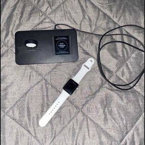 Apple Watch Series 3 42 MM with charger and red band in case